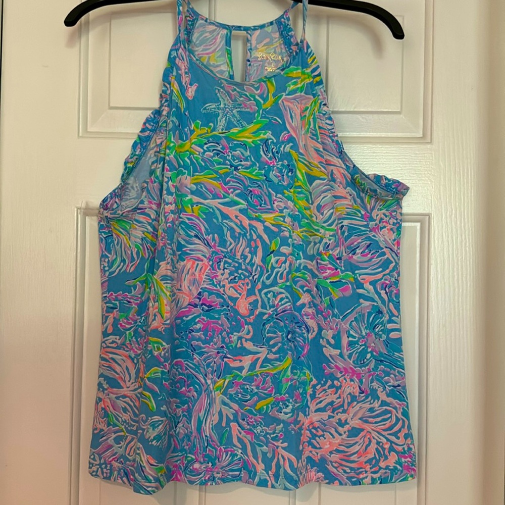 Lilly Pulitzer Ruffled Tank Top Size Large - Picture 5 of 5